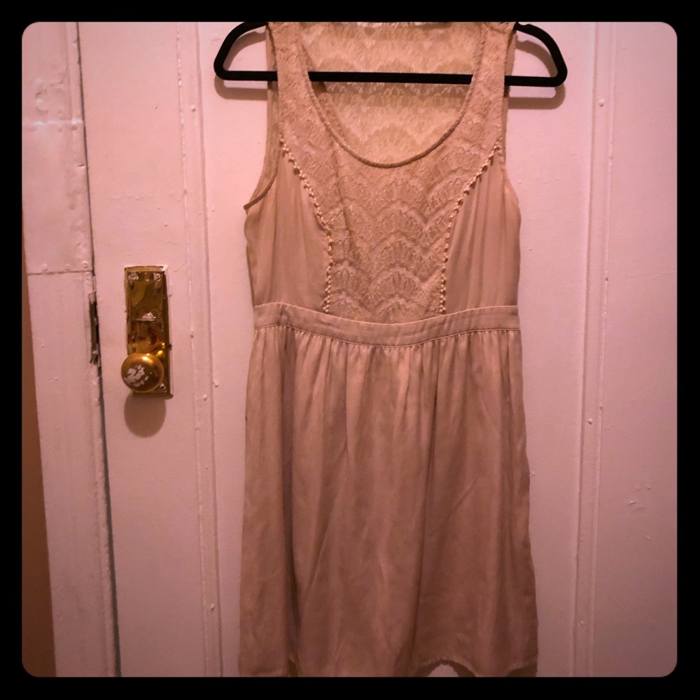 A-line mini dress with sheer back + cutout